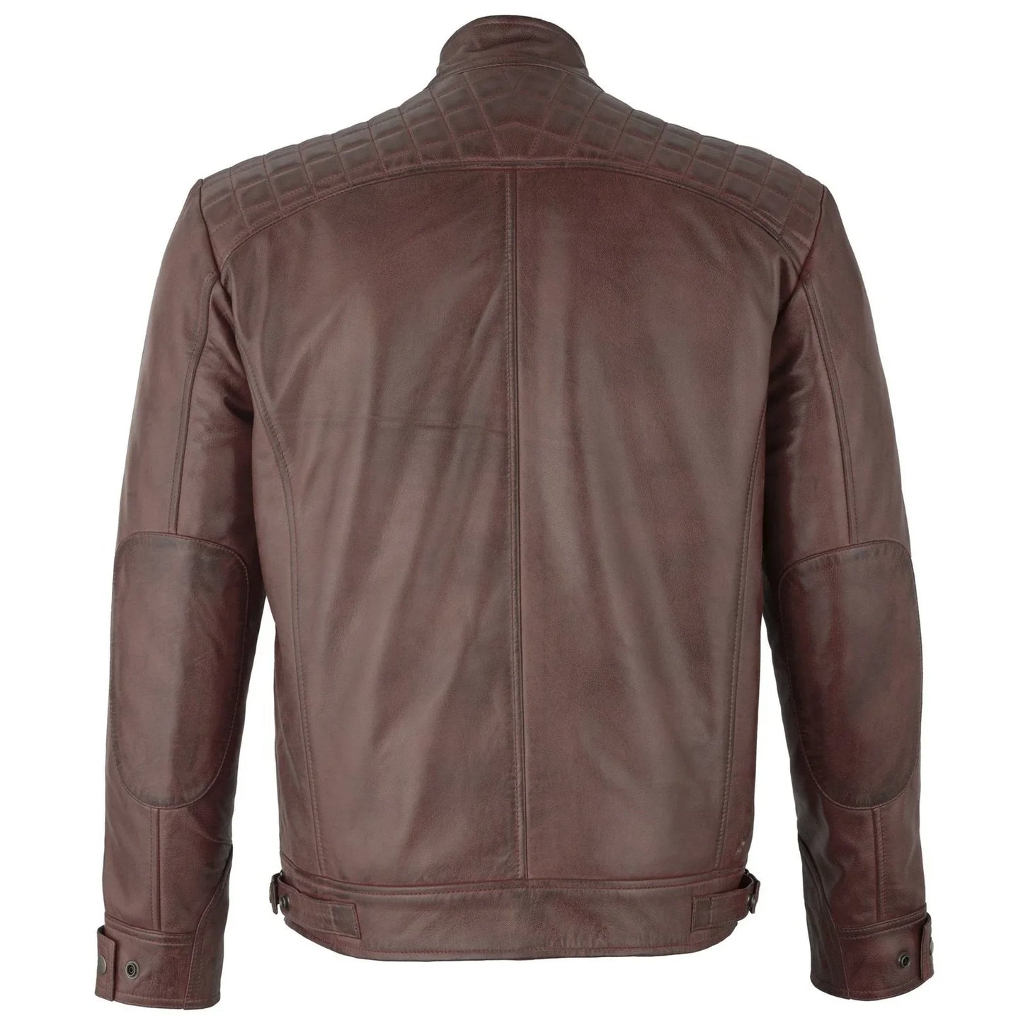mens tan diamond leather jacket -