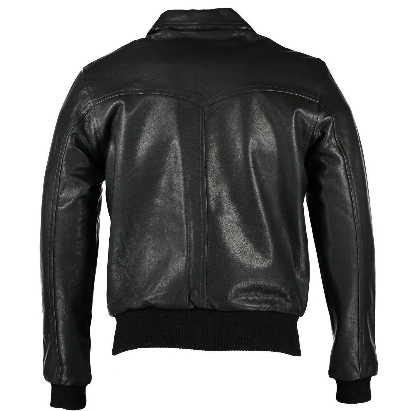 men's the deal black bomber leather jacket -