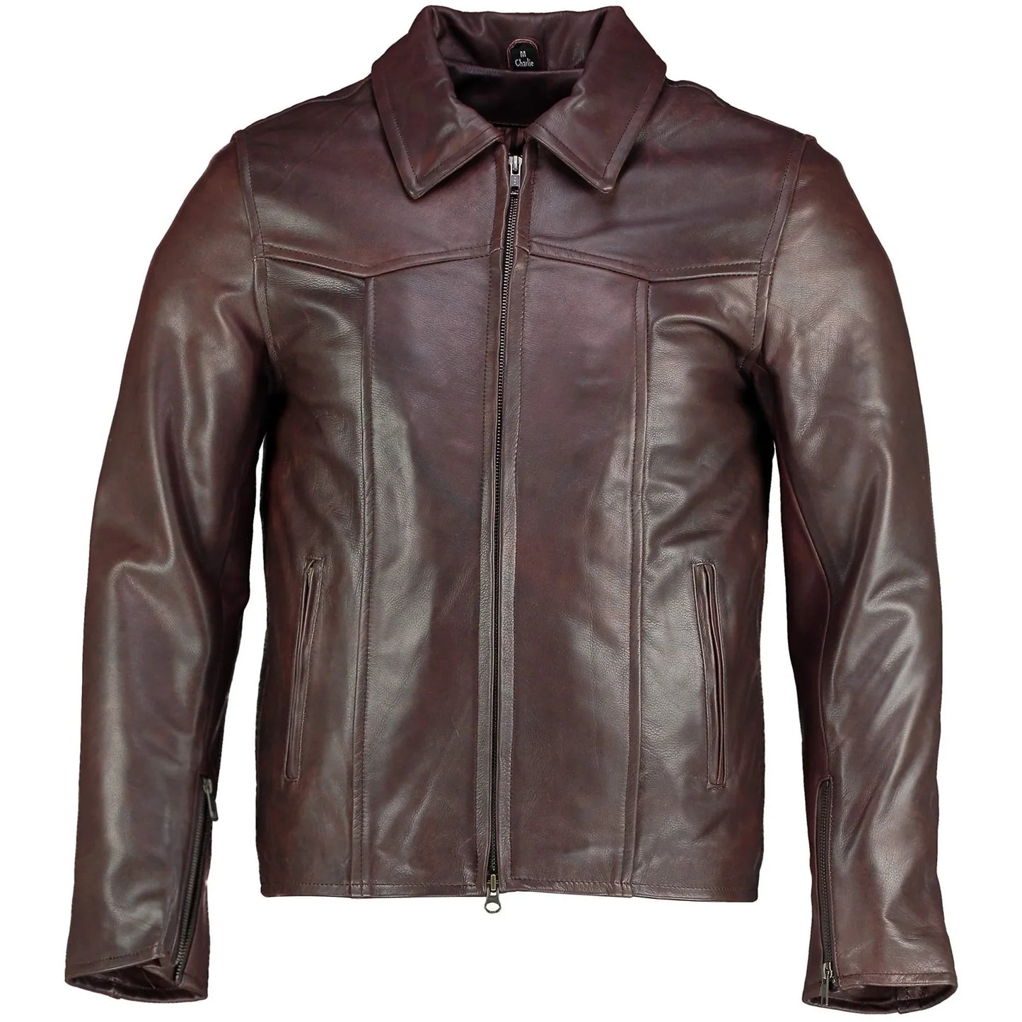 men's the wheelman vintage brown leather jacket -
