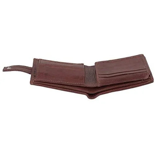 mens tri fold wallet with coin pocket - rfid protected genuine leather with card holder -