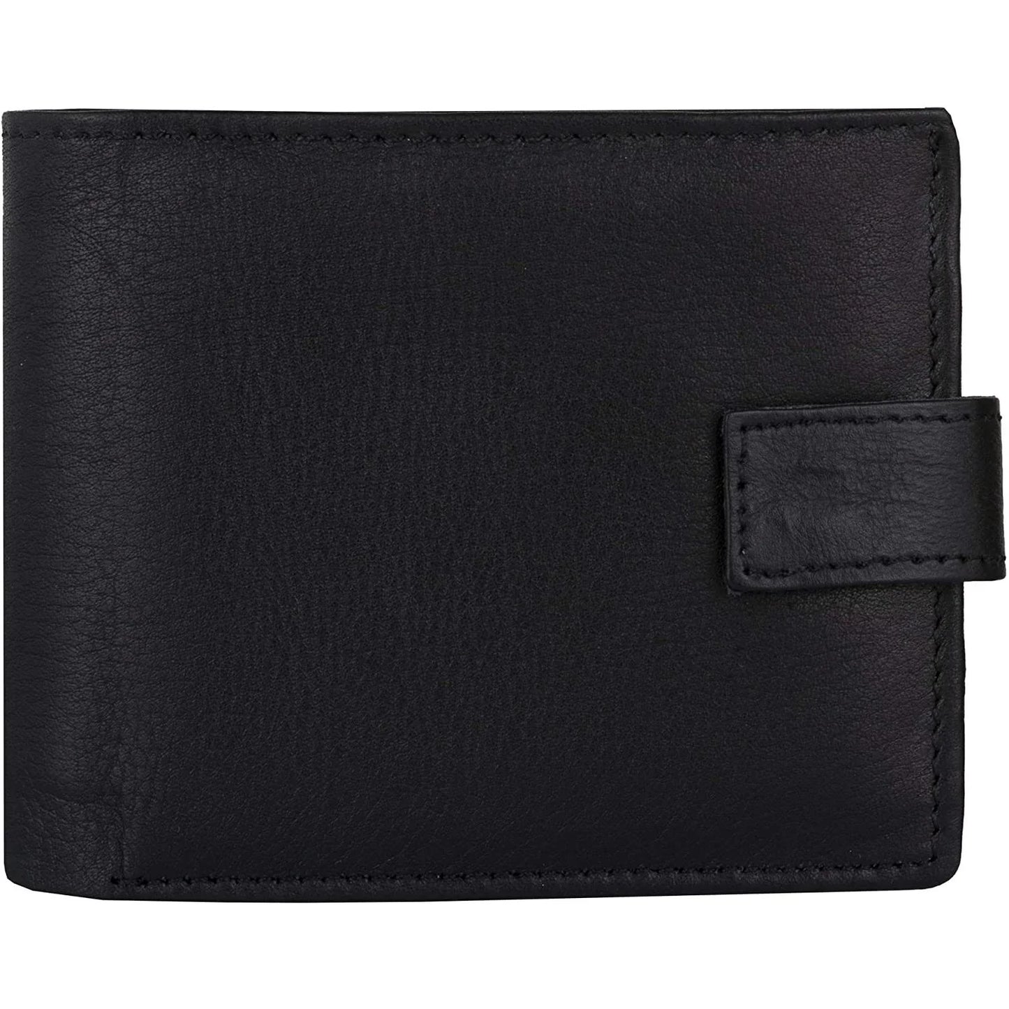 mens tri fold wallet with coin pocket - rfid protected genuine leather with card holder -