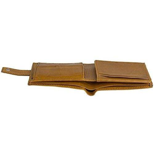 mens tri fold wallet with coin pocket - rfid protected genuine leather with card holder -