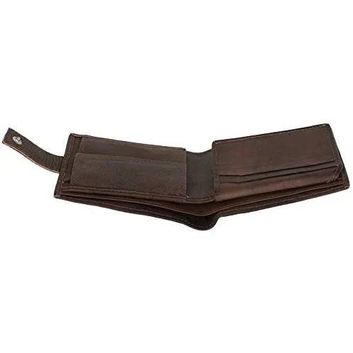 mens tri fold wallet with coin pocket - rfid protected genuine leather with card holder -