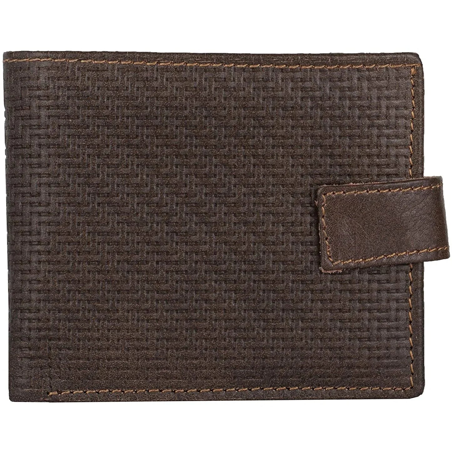 mens tri fold wallet with coin pocket - rfid protected genuine leather with card holder -