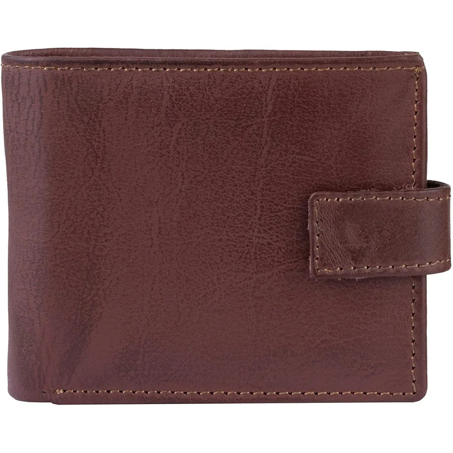 mens tri fold wallet with coin pocket - rfid protected genuine leather with card holder -