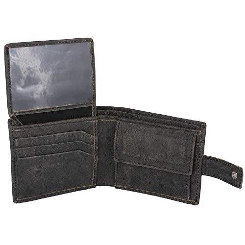 mens tri fold wallet with coin pocket - rfid protected genuine leather with card holder -
