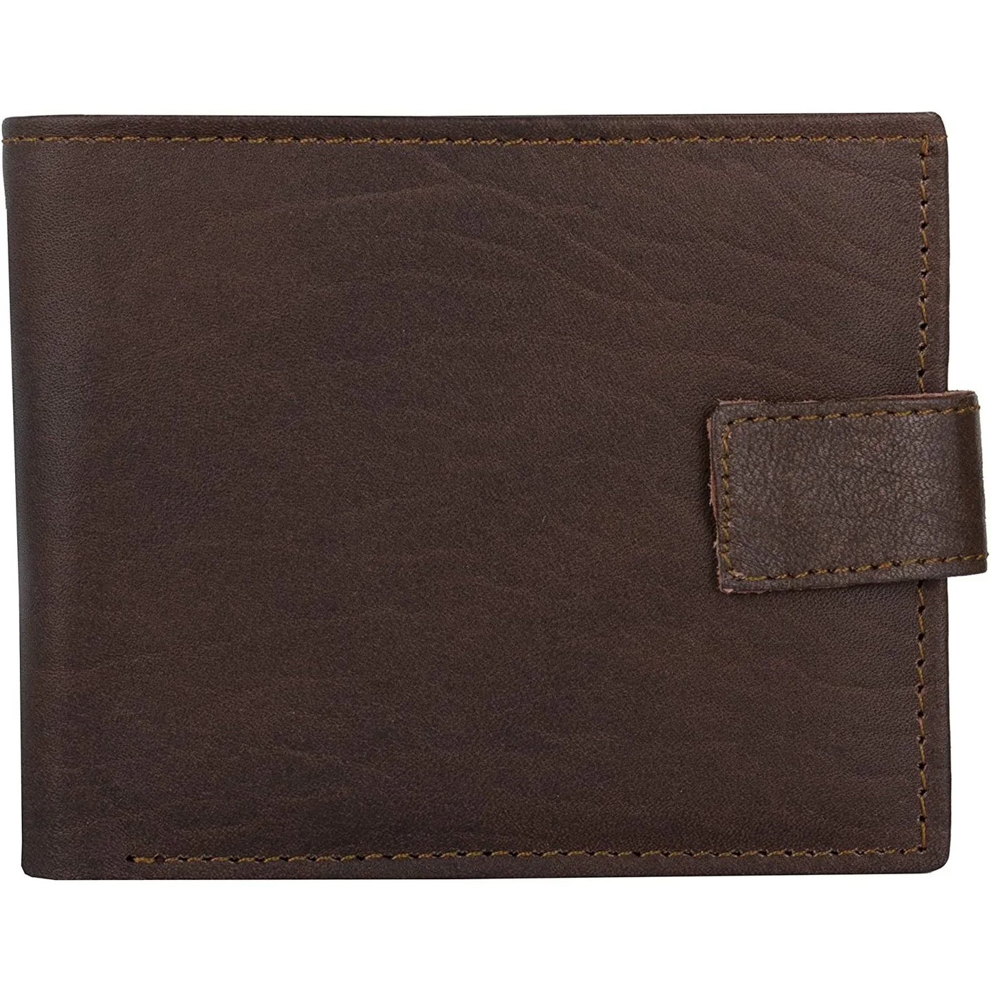 mens tri fold wallet with coin pocket - rfid protected genuine leather with card holder -