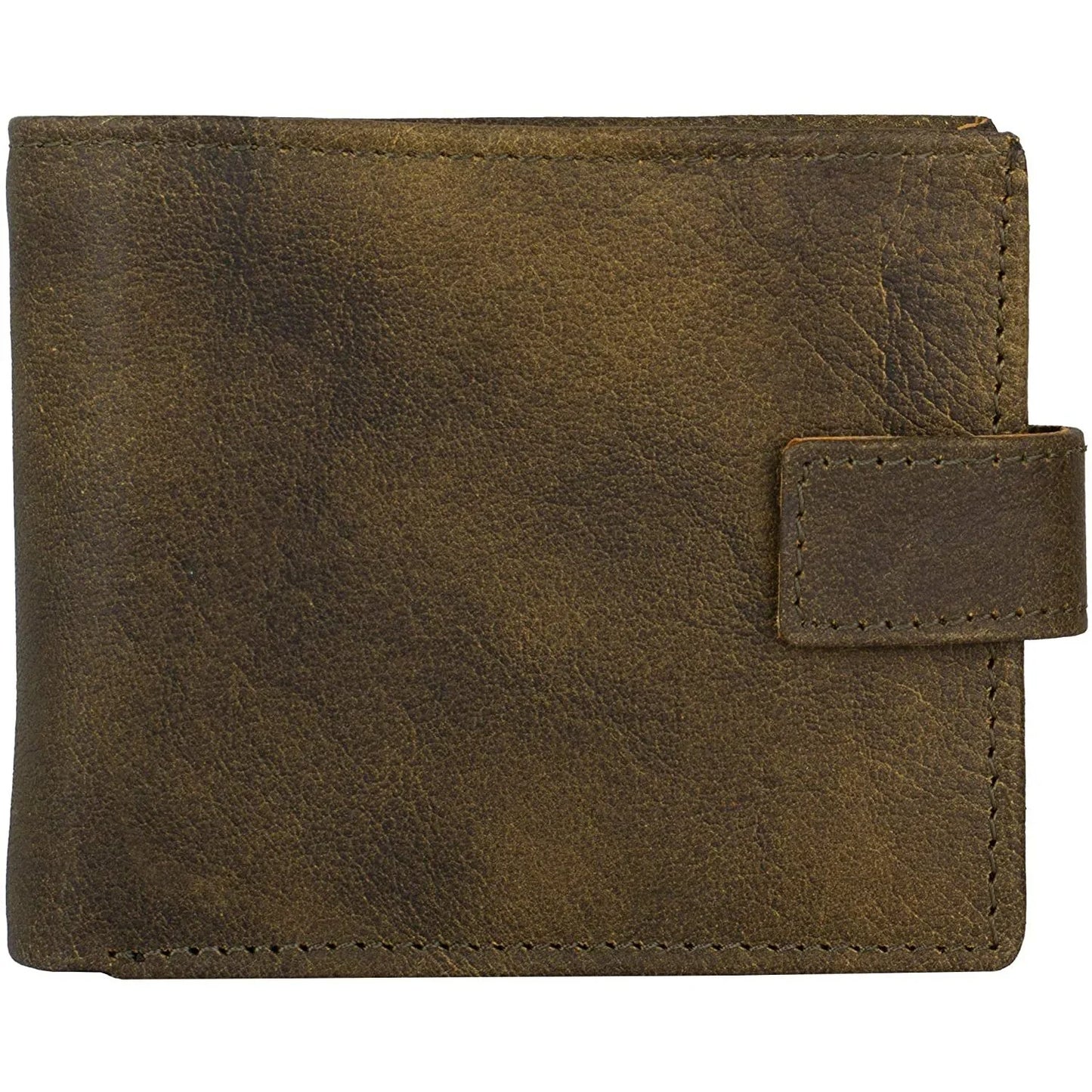 mens tri fold wallet with coin pocket - rfid protected genuine leather with card holder -