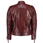 Mens Vintage Red Wine Weybridge Leather Jacket -