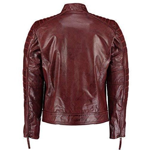 Mens Vintage Red Wine Weybridge Leather Jacket -