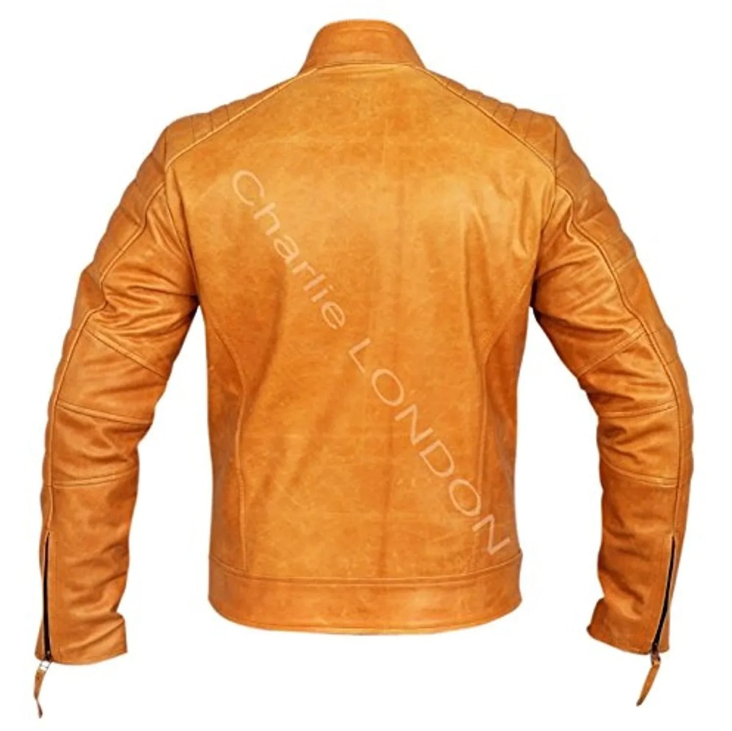 mens weybridge vintage tan leather jacket -