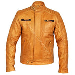 Mens Weybridge Vintage Tan Leather Jacket -