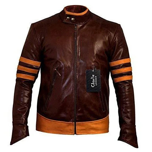 men's x-men origins vintage leather jacket -