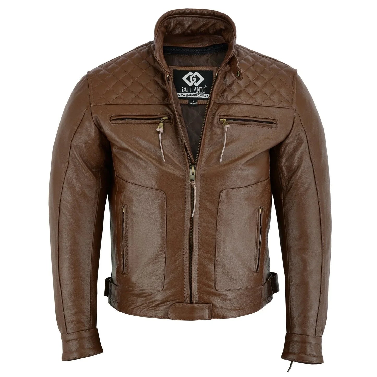 mens's black motorcycle diamond leather jacket ce protection cowhide -