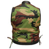 Military Camouflage Leather Combo Biker Gilet -