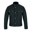 Moto Classic Black Waxed Cotton Motorcycle Jacket Textile Biker -