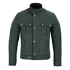 Moto Classic Olive Green Waxed Cotton Motorcycle Jacket Textile Biker -