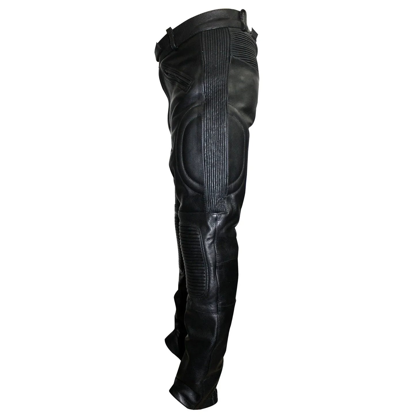 myleather limo padded biker motorcycle leather trousers pants -