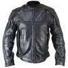 Naked Cowhide Black Leather Motorcycle Jacket with Level 3 Armor -