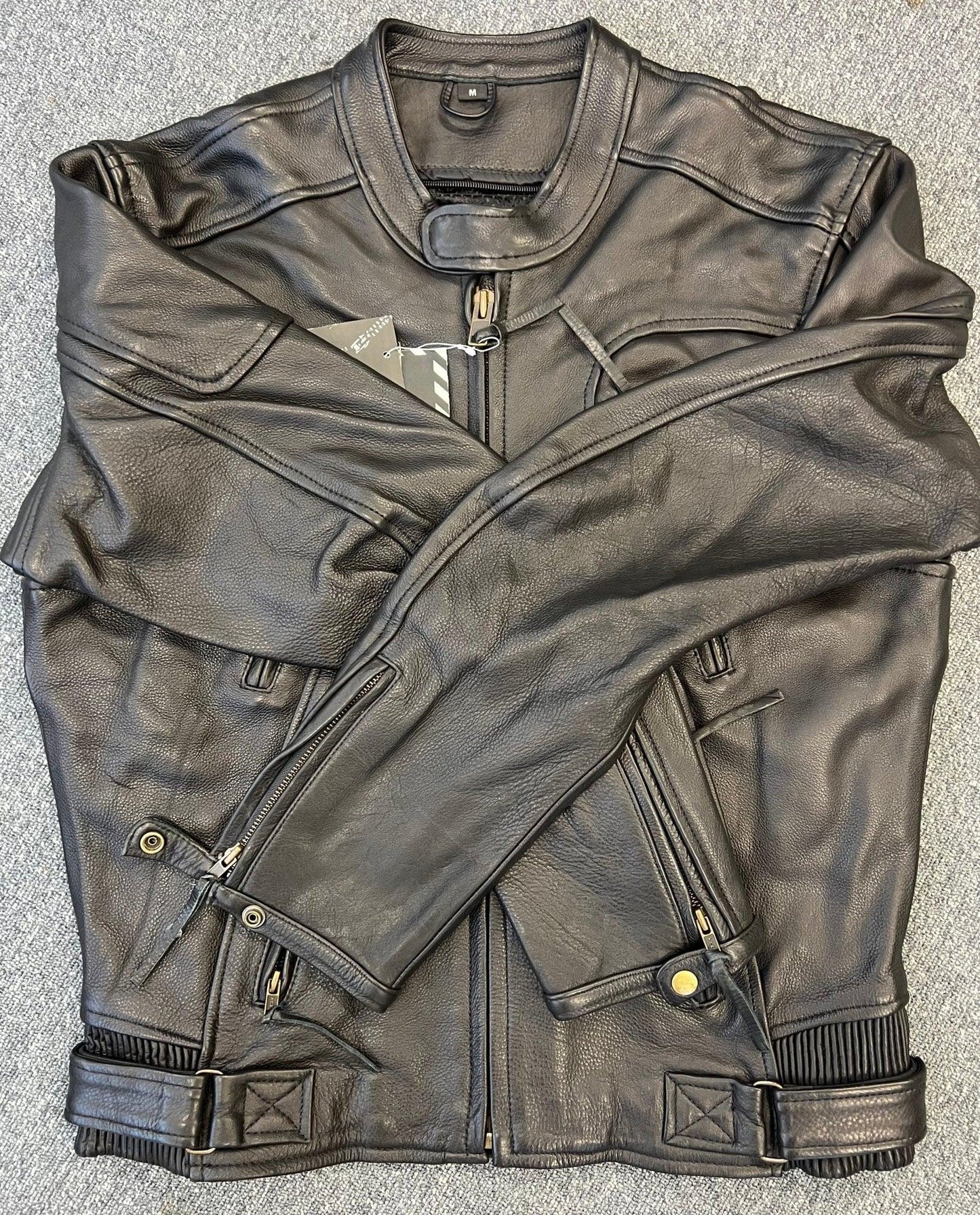 naked cowhide leather jacket -
