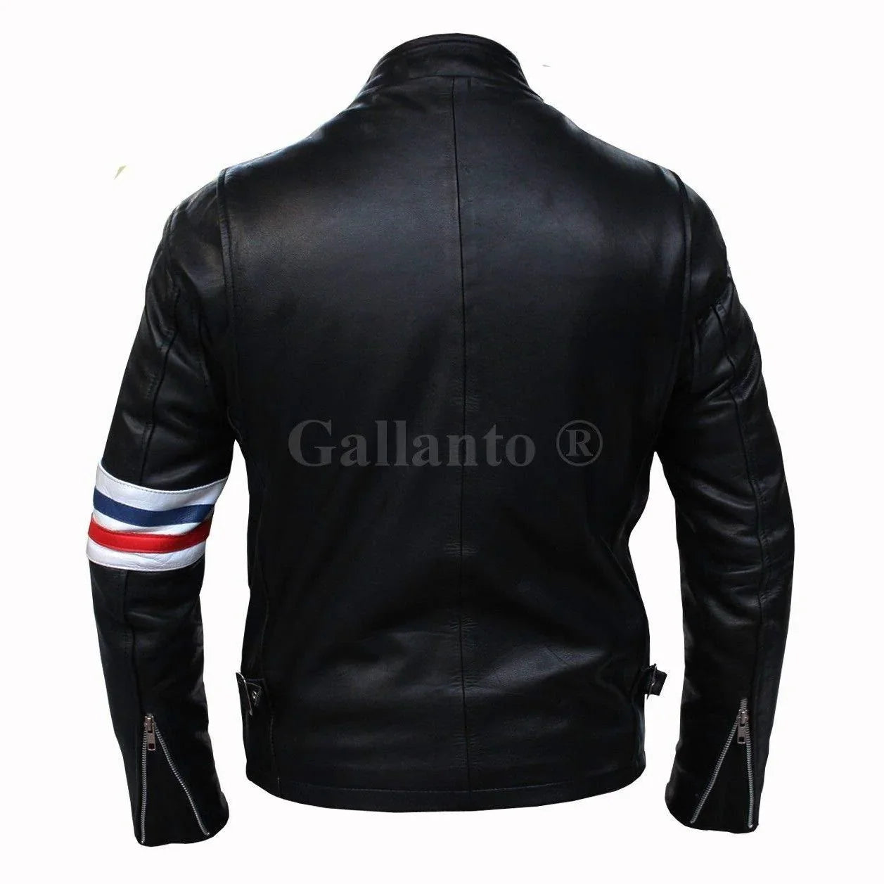 peter fonda easy rider striped cowhide leather motorcycle jacket -