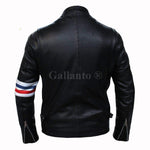 Peter Fonda Easy Rider Striped Cowhide Leather Motorcycle Jacket -