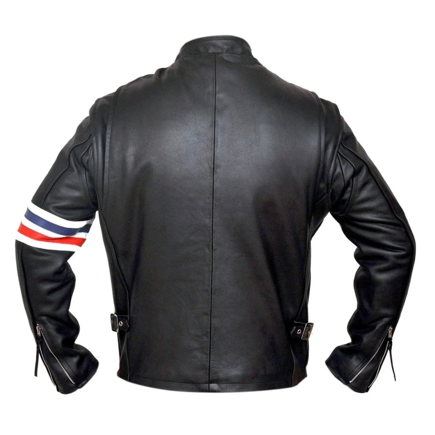 peter fonda easy rider striped cowhide leather motorcycle jacket -