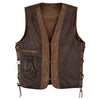 Plain Mens Leather Waistcoat Motorcycle Biker Vest Black with Hooks -