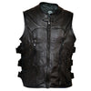 Premium Cowhide SWAT Leather Motorcycle Vest Adjustable Fit -