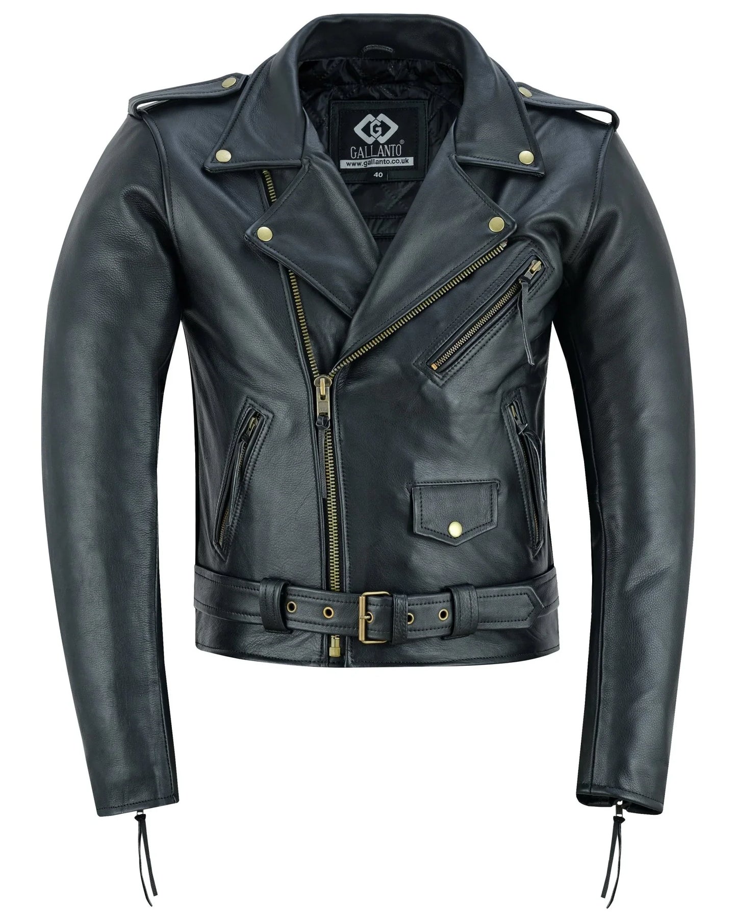 premium leather terminator marlon brando biker motorcycle jacket -