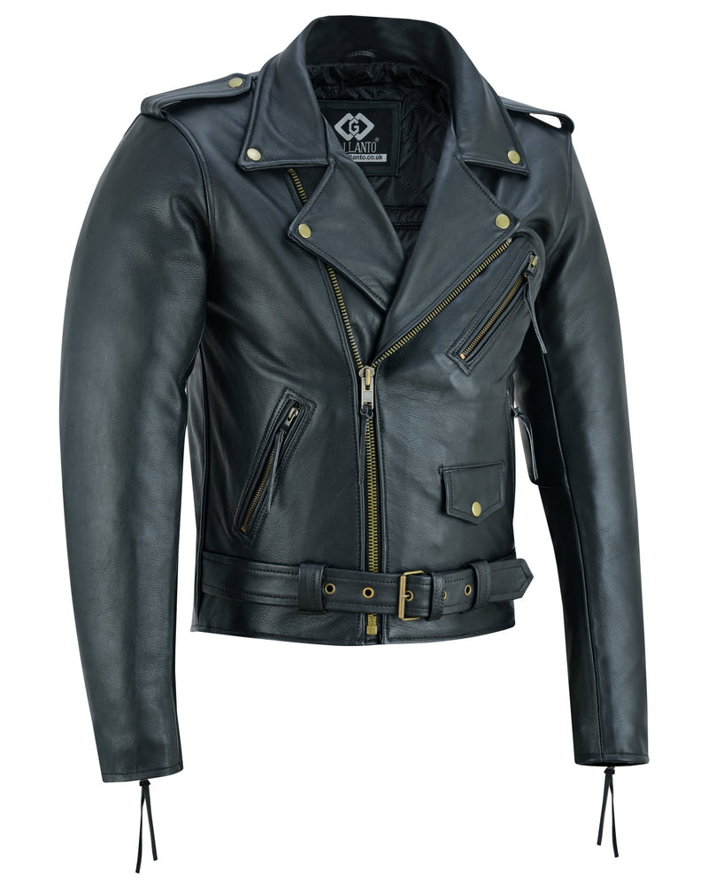 Premium Leather Terminator Marlon Brando Biker Motorcycle Jacket -