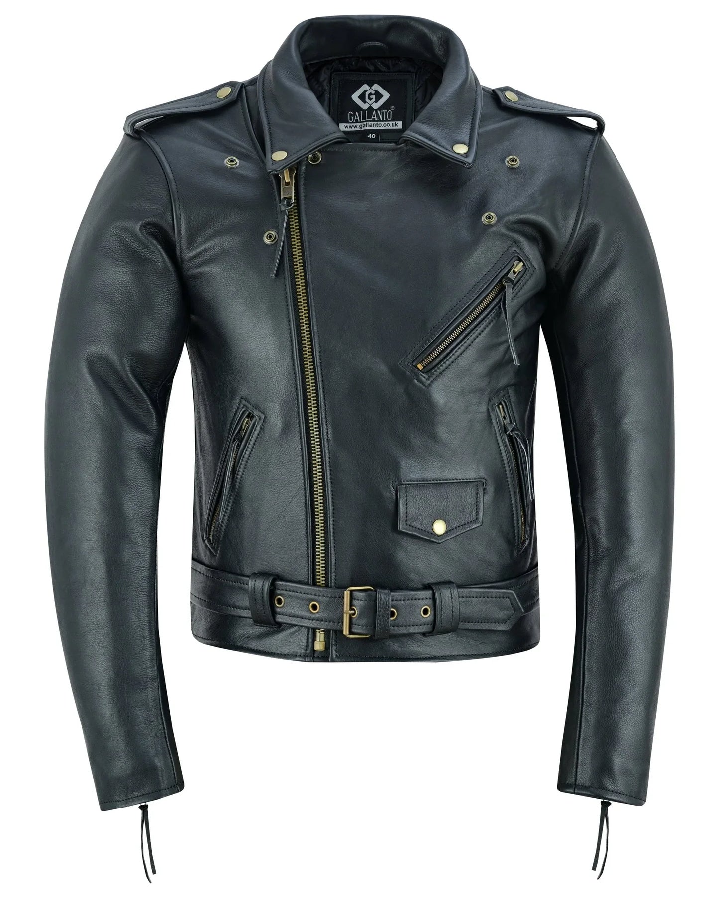 premium leather terminator marlon brando biker motorcycle jacket -