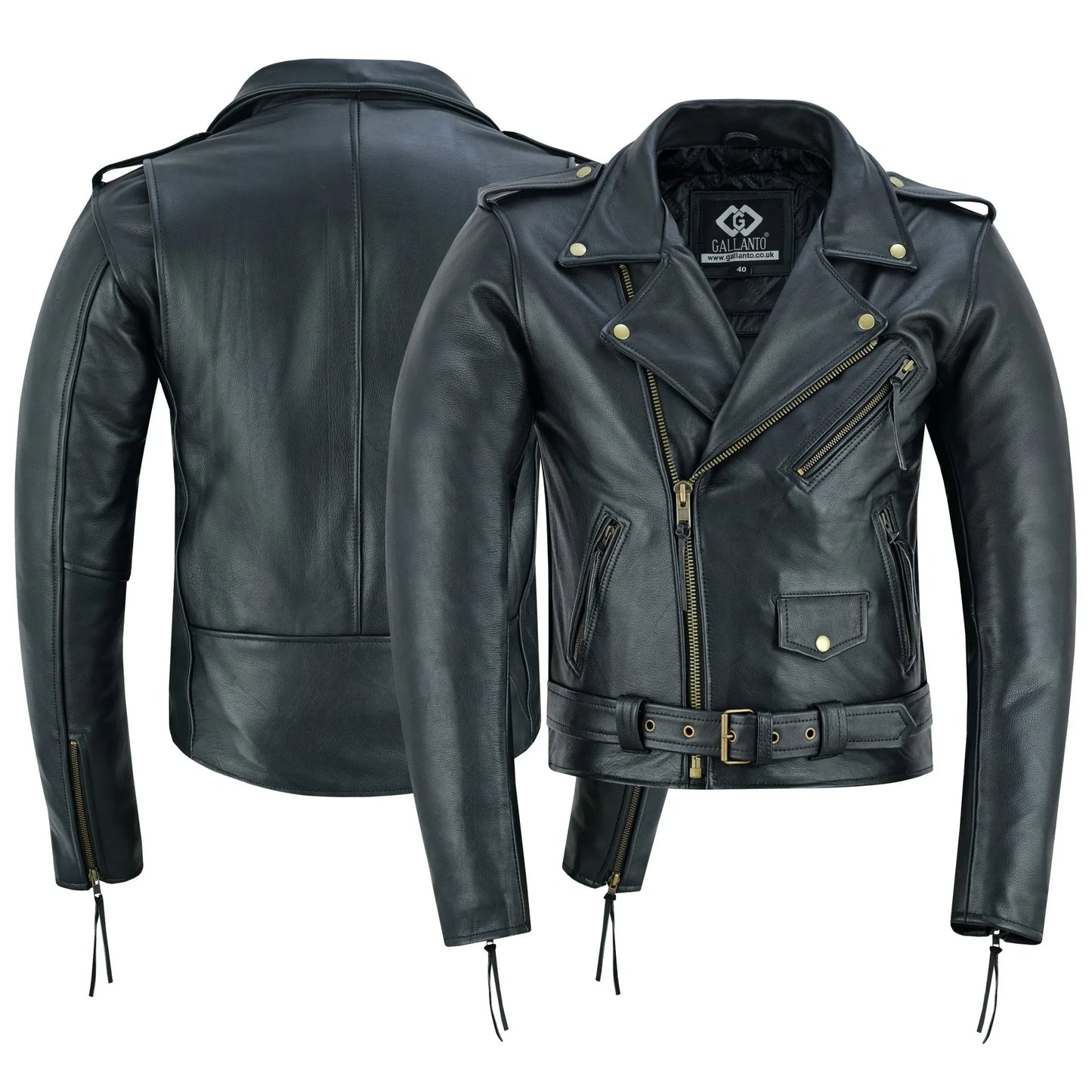 premium leather terminator marlon brando biker motorcycle jacket -
