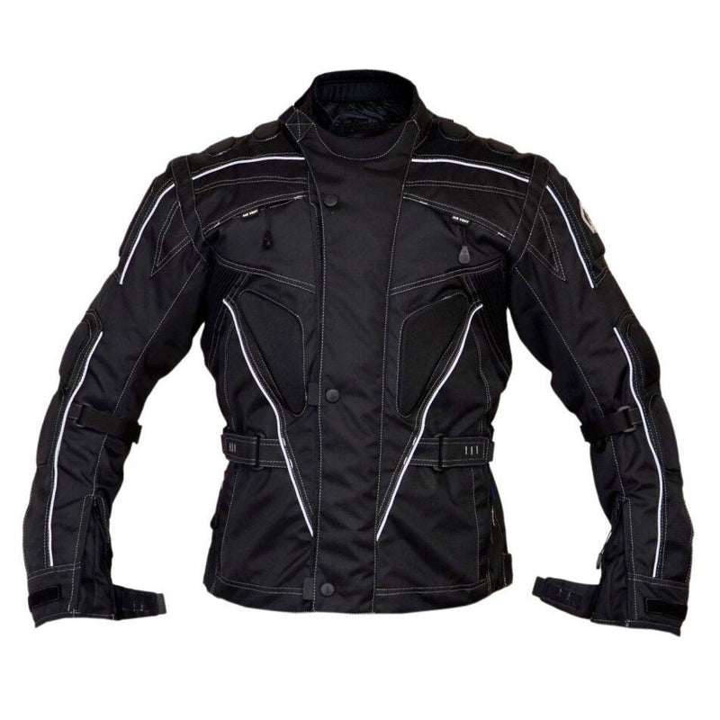 Raven Textile Motorcycle Armoured Jacket (Cordura Fabric Biker Advanced Black -