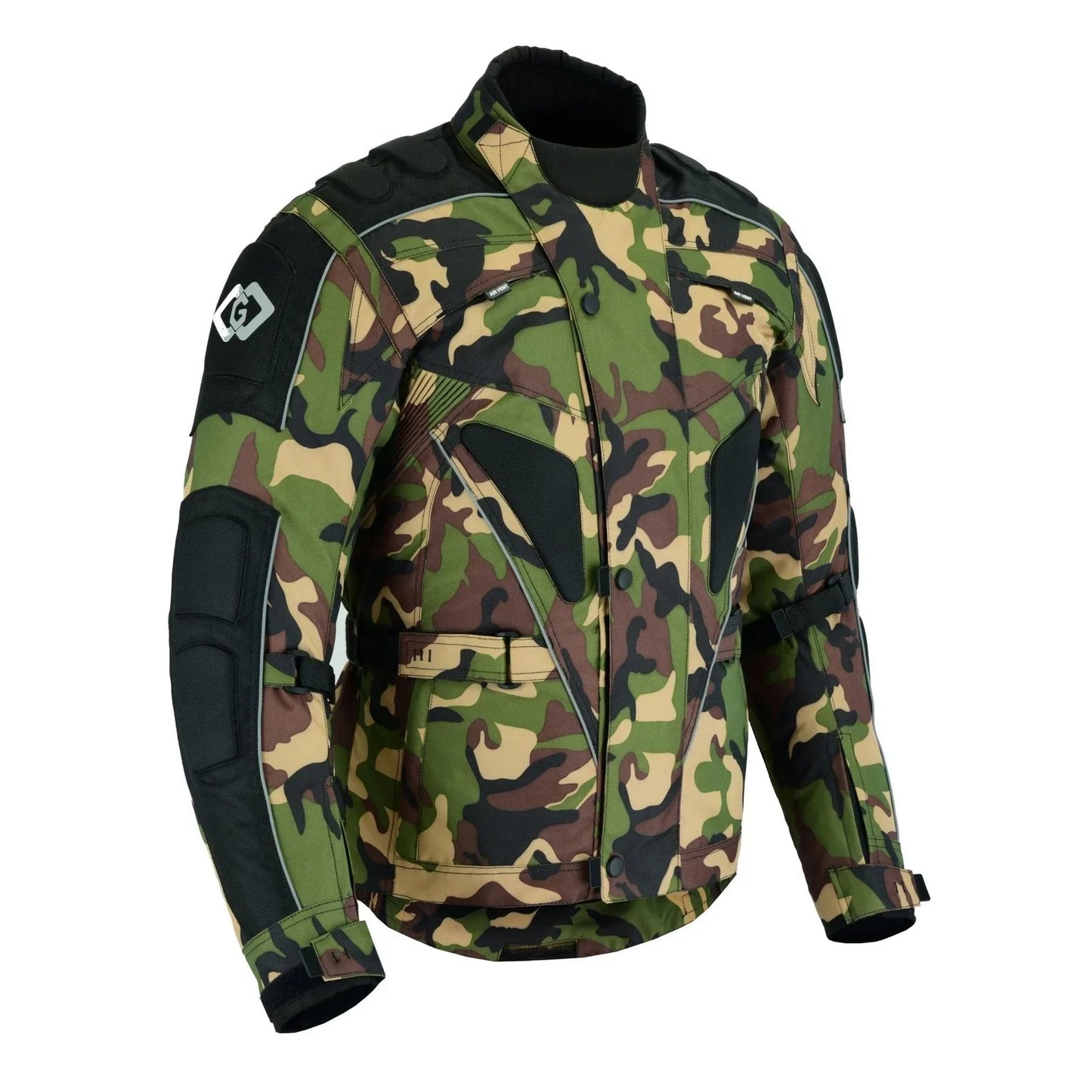 raven textile motorcycle armoured jacket (cordura fabric biker advanced black -