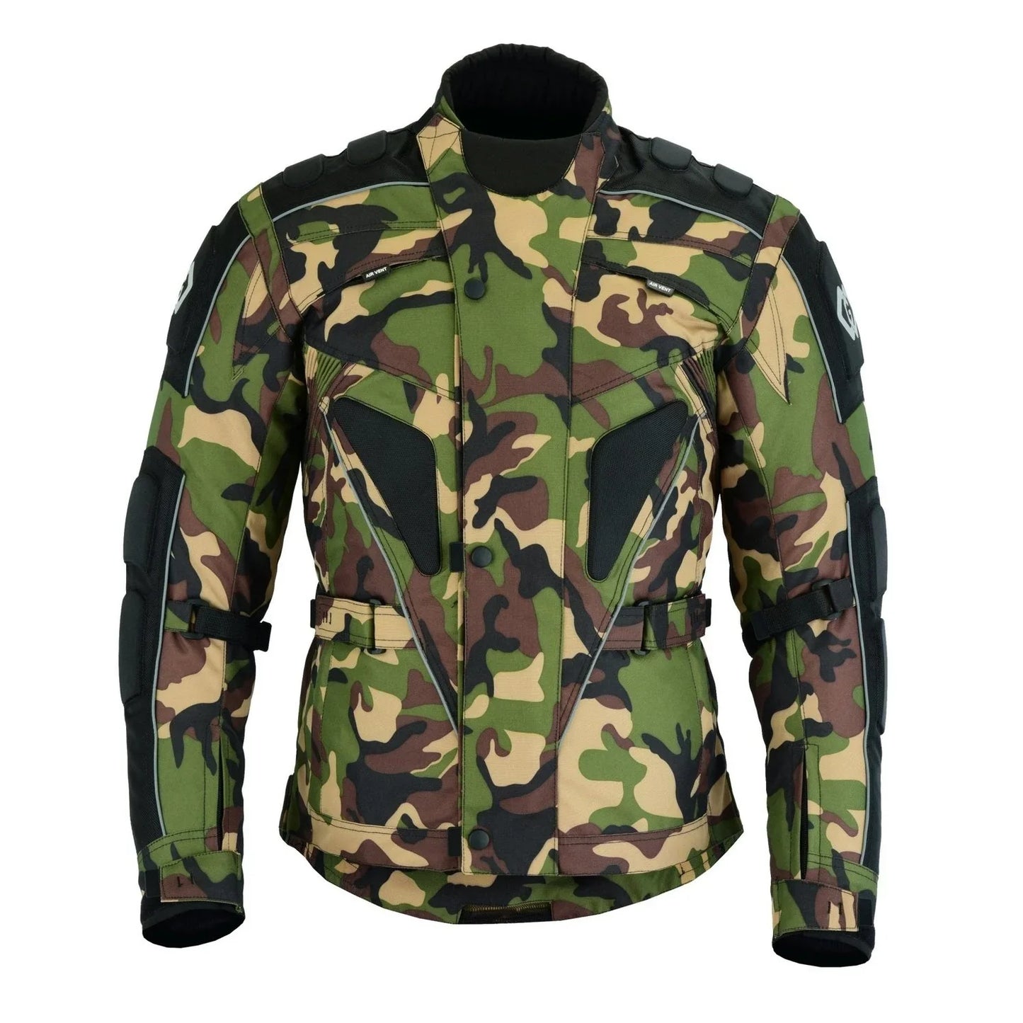 raven textile motorcycle armoured jacket (cordura fabric biker advanced black -