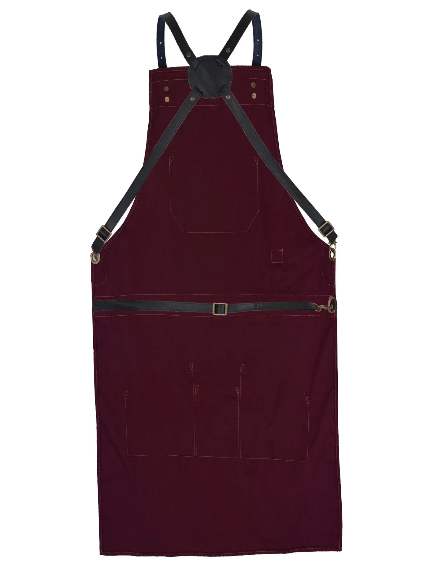real leather multi-pocket apron butcher apron - bbq apron - cooking apron -
