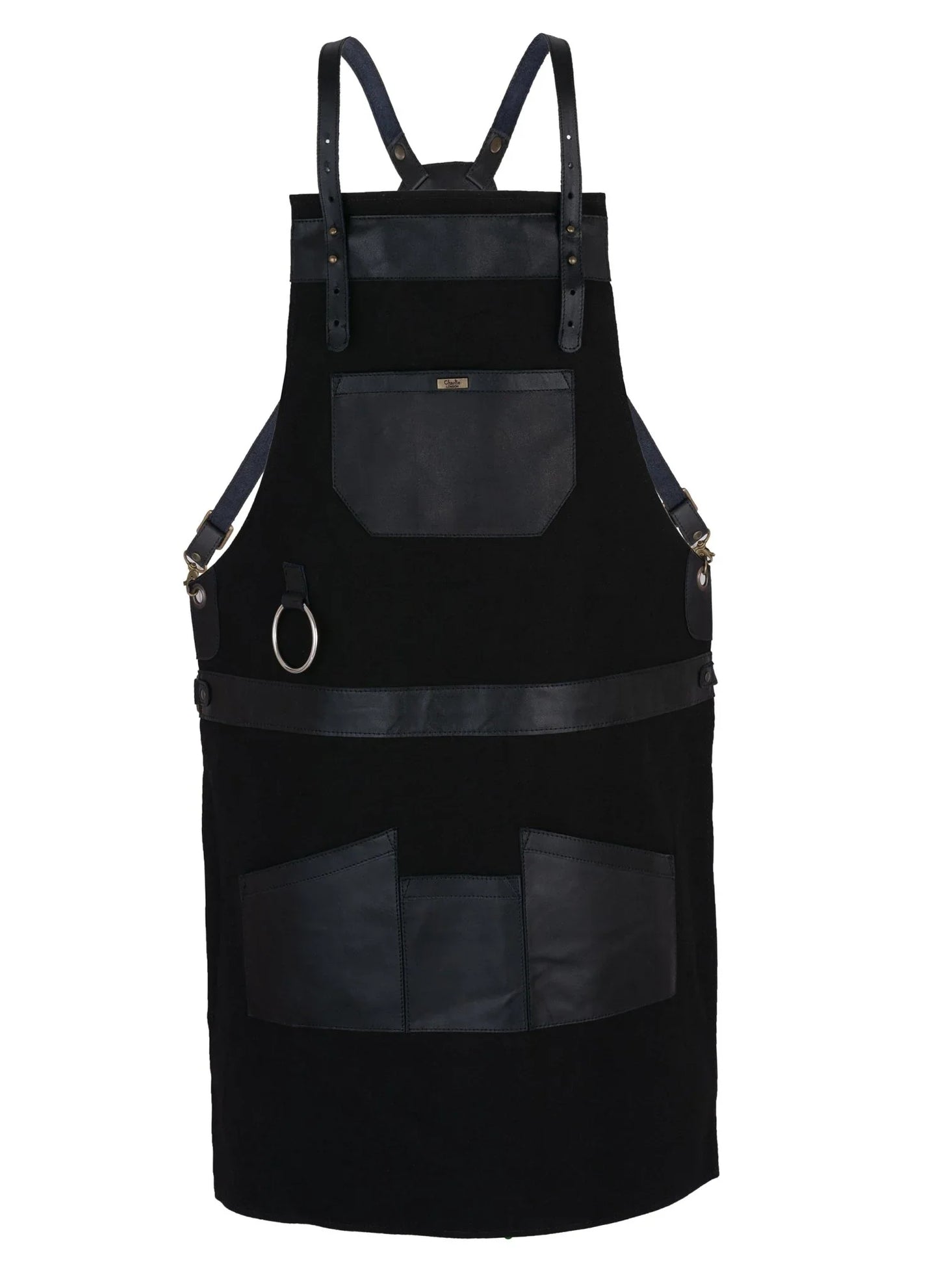 real leather multi-pocket apron butcher apron - bbq apron - cooking apron -