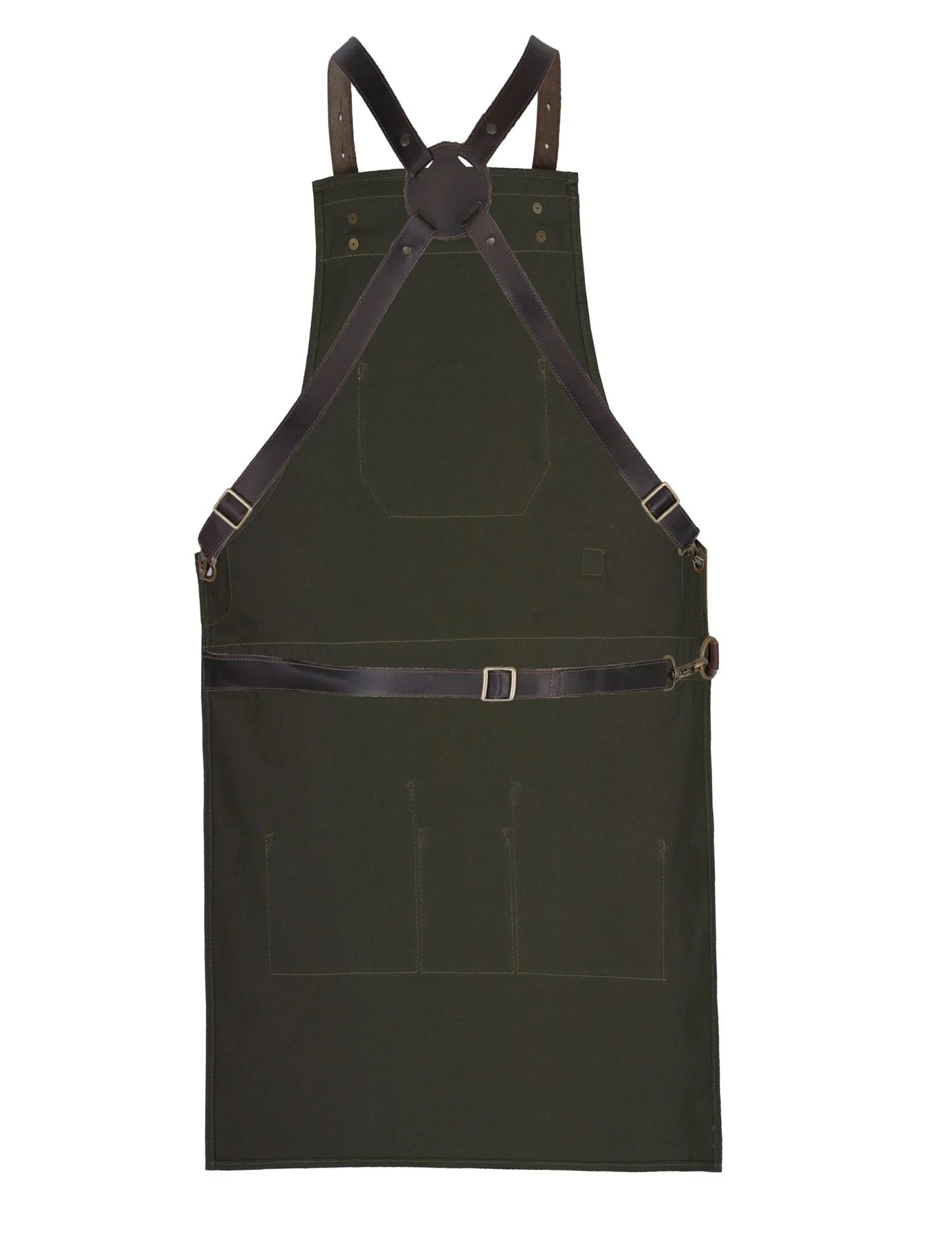 real leather multi-pocket apron butcher apron - bbq apron - cooking apron -