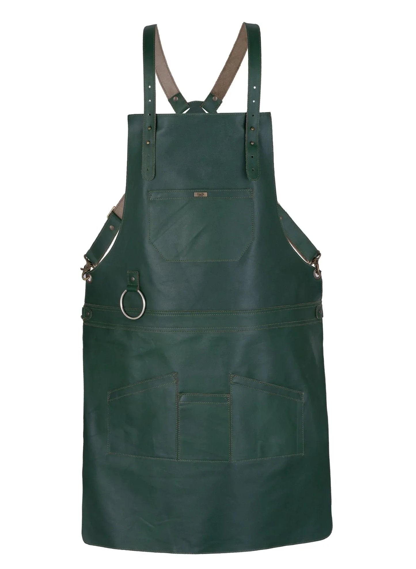 real leather multi-pocket apron butcher apron - bbq apron - cooking apron -