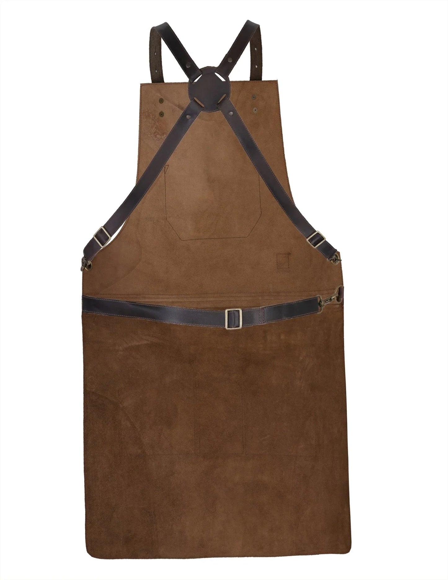 real leather multi-pocket apron butcher apron - bbq apron - cooking apron -