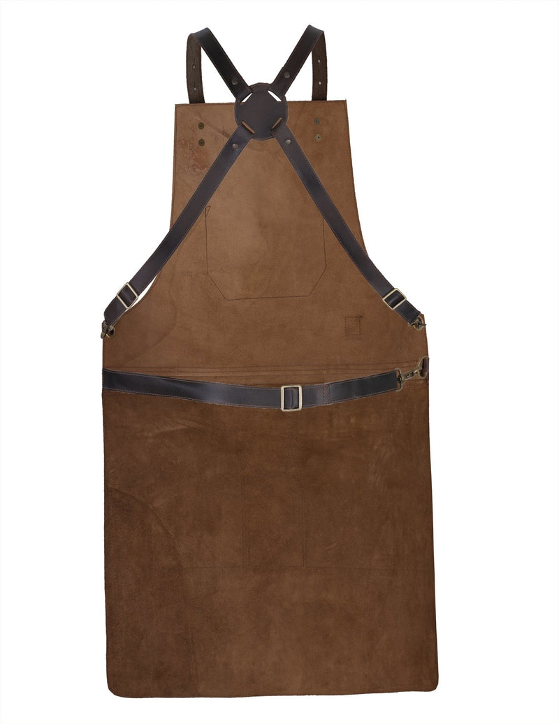 Real Leather Multi-Pocket Apron Butcher Apron - BBQ Apron - Cooking Apron -