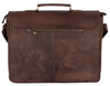 Rustic Distressed Brown Leather Laptop Messenger Bag for Men & Women -