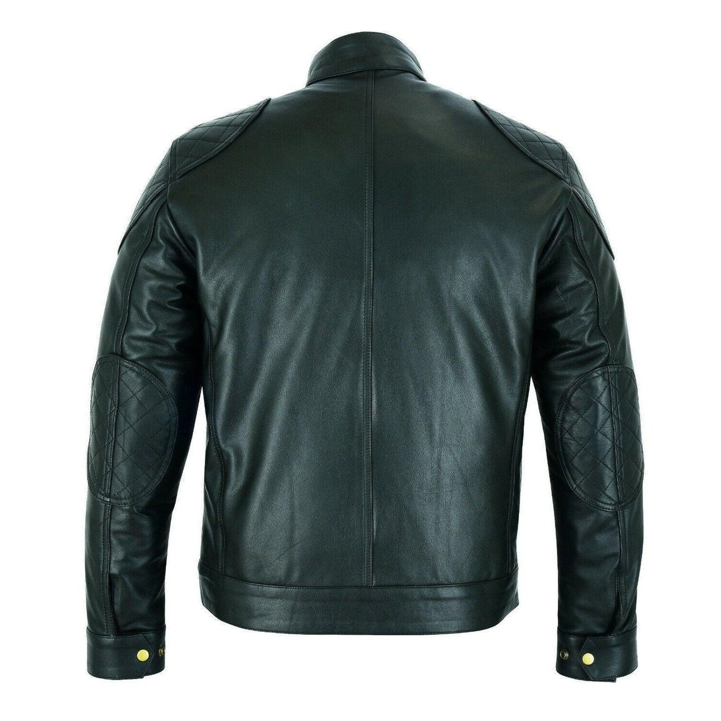 mens soft cowhide fashion leather jacket biker style with fur & armour pockets