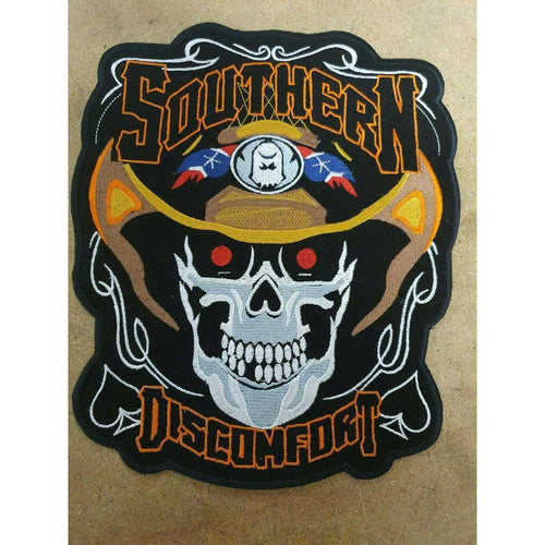 Skull Southern Discomfert Biker Motorcycle Embroidery Vest Waistcoat Patch -