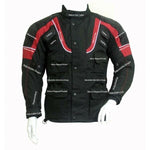 Sprinter Black & Red 3/4 Textile Biker Armoured Jacket -