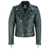 Terminator Mens Premium Stonewash Leather Marlon Brando Biker Motorcycle Jacket -