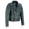 Terminator Mens Premium Stonewash Leather Marlon Brando Biker Motorcycle Jacket -