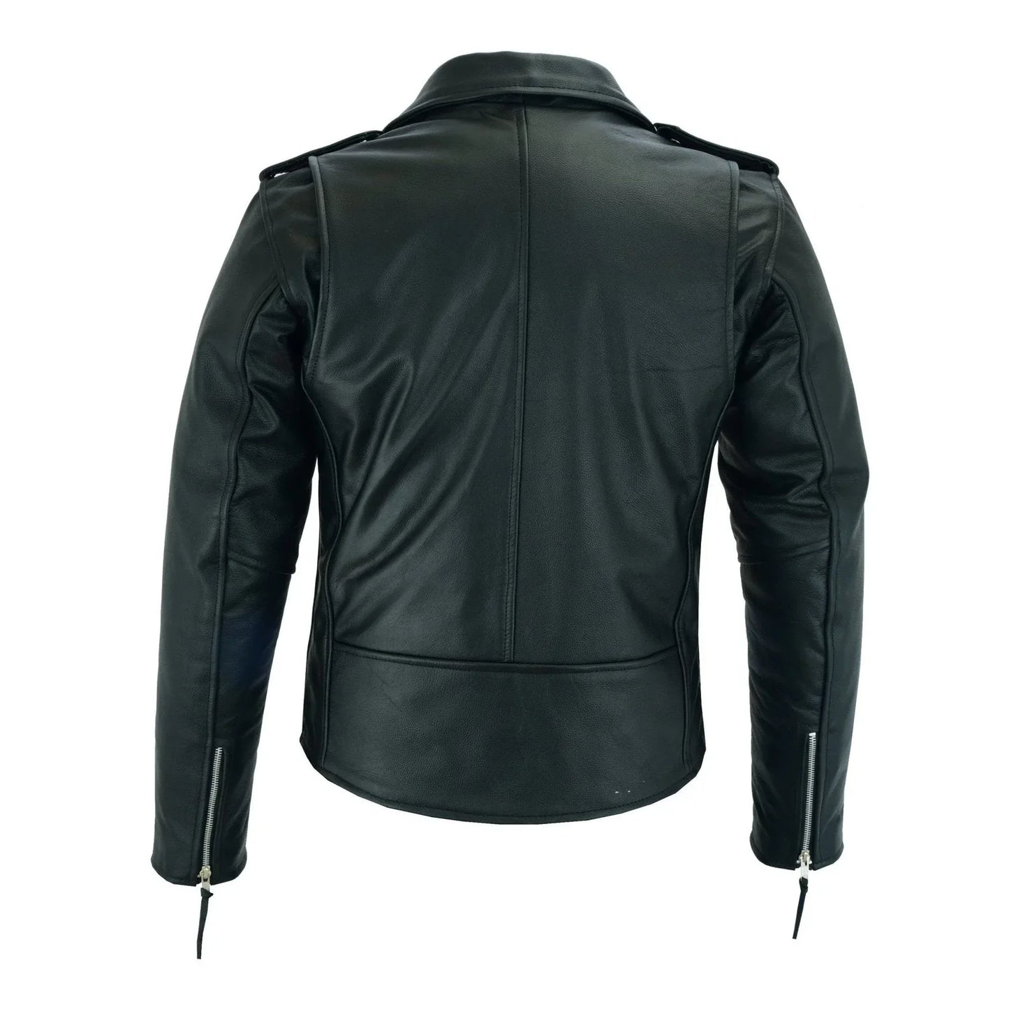 terminator style mens black leather marlon brando biker motorcycle jacket -