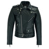Terminator Style Mens Black Leather Marlon Brando Biker Motorcycle Jacket -